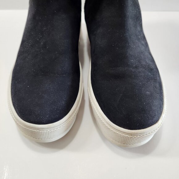 J/Slides NYC "Selene" Black Suede Faux Fur Waterproof Boots Size 7 - Picture 5 of 13